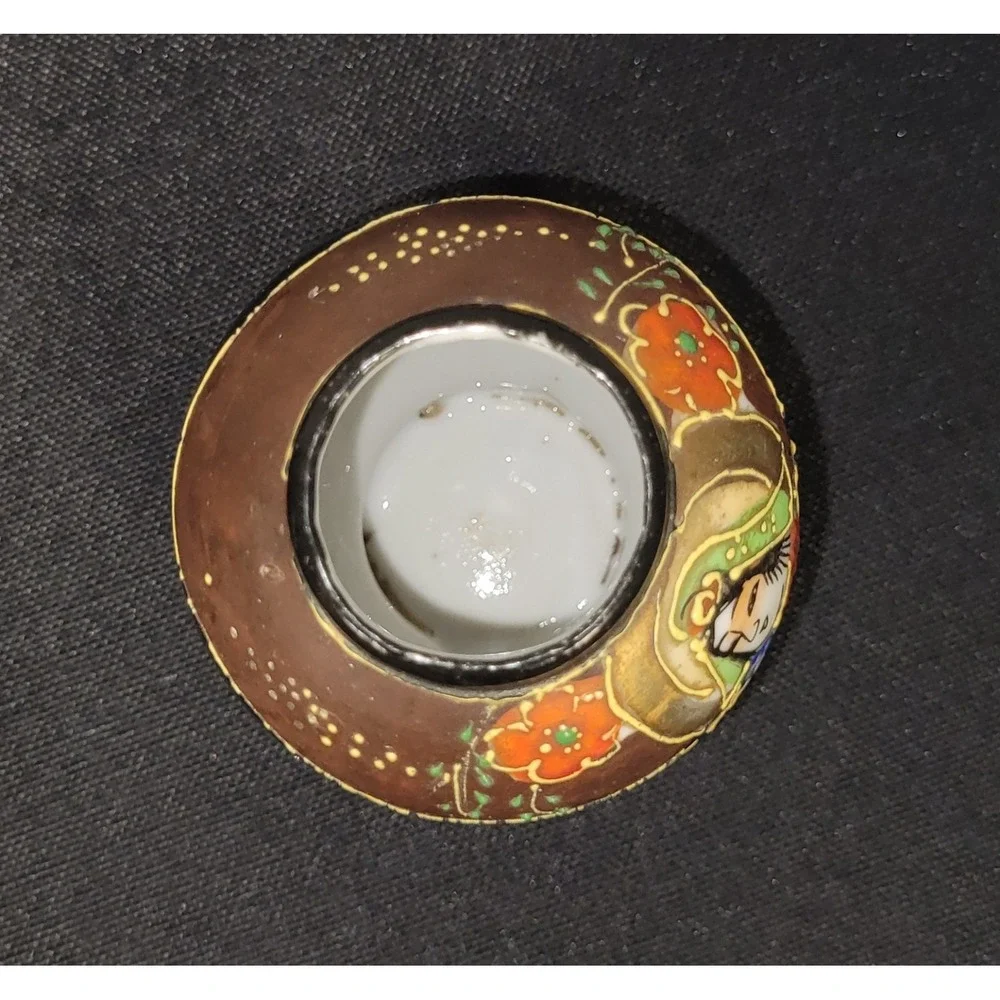 Vintage 1950s-1960s Japanese Satsuma-style Miniature Hand-painted Bud Vase